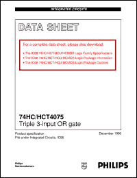 Click here to download 74HCT4075U Datasheet