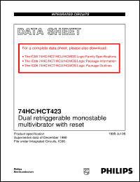 Click here to download 74HCT423U Datasheet