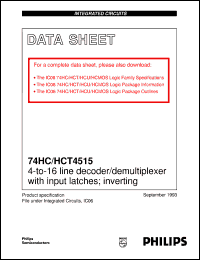 Click here to download 74HCT4515U Datasheet