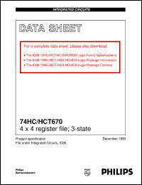 Click here to download 74HCT670D Datasheet