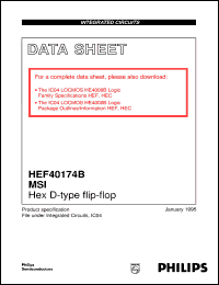 Click here to download HEF40174BU Datasheet