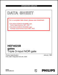 Click here to download HEF4025BU Datasheet