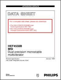 Click here to download HEF4538BT Datasheet