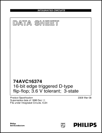 Click here to download 74AVC16374 Datasheet