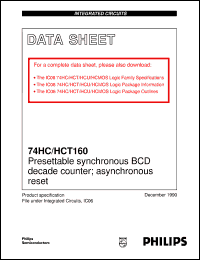 Click here to download 74HCT160PW Datasheet