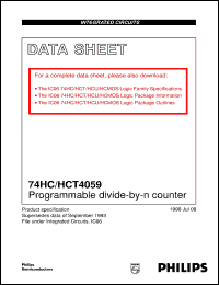Click here to download 74HCT4059U Datasheet