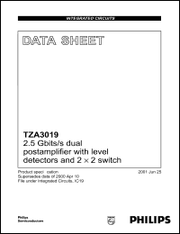 Click here to download TZA3019BHT Datasheet
