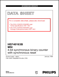 Click here to download HEF40163BP Datasheet