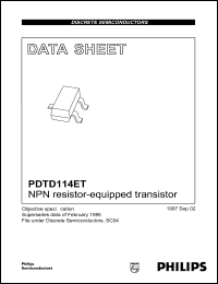 Click here to download PDTD114ET Datasheet
