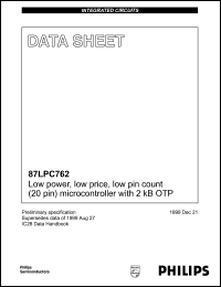 Click here to download P87LPC762BD Datasheet