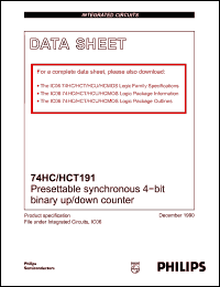 Click here to download 74HCT191 Datasheet