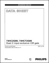 Click here to download 74HC2G86 Datasheet