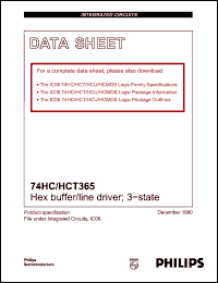 Click here to download 74HCT365 Datasheet