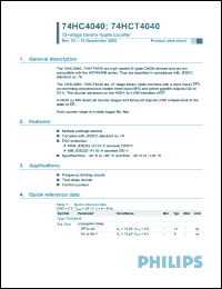 Click here to download 74HCT4040BQ Datasheet