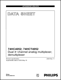 Click here to download 74HCT4052 Datasheet