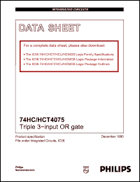 Click here to download 74HCT4075 Datasheet
