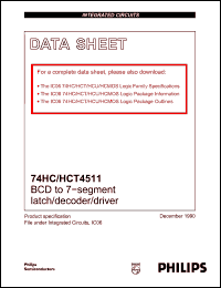 Click here to download 74HCT4511 Datasheet