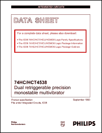 Click here to download 74HCT4538 Datasheet