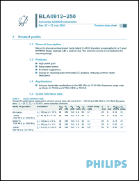 Click here to download BLA0912-250 Datasheet