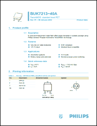 Click here to download BUK7213-40A Datasheet
