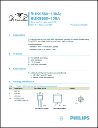 Click here to download BUK9560-100 Datasheet