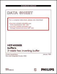 Click here to download HEF40098BN Datasheet