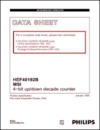 Click here to download HEF40192BN Datasheet