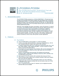 Click here to download LPC2292FBD144 Datasheet