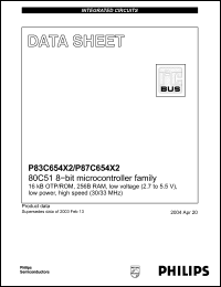 Click here to download P83C654X2BBD Datasheet