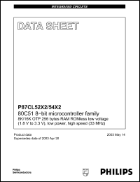 Click here to download P87CL52X2 Datasheet
