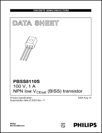 Click here to download PBSS8110S Datasheet