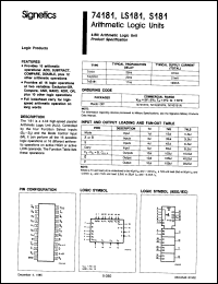 Click here to download N74LS181NB Datasheet