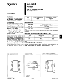 Click here to download N74LS283D-T Datasheet