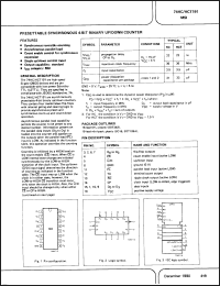 Click here to download PC74HCT191T Datasheet