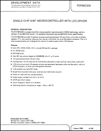 Click here to download PCF84C230P Datasheet