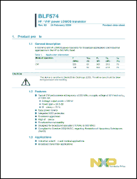 Click here to download BLF574 Datasheet