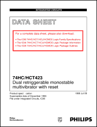 Click here to download 74HC423DB Datasheet