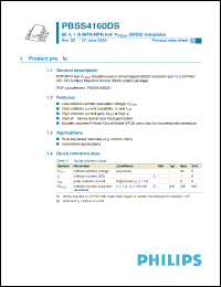 Click here to download PBSS4160DS Datasheet