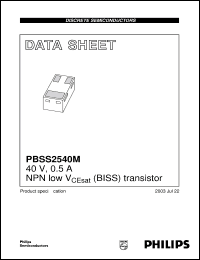 Click here to download PBSS2540M Datasheet
