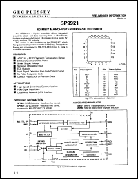 Click here to download SP9921CLC Datasheet