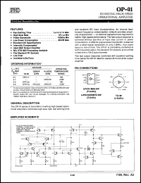 Click here to download OP01GY/883 Datasheet