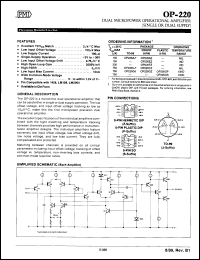 Click here to download OP220BY/883 Datasheet