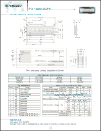 Click here to download PC1602-G-P2 Datasheet