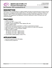 Click here to download PT6314-001 Datasheet