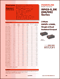 Click here to download RP03-123.3SE Datasheet