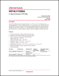 Click here to download HD74LV1G86 Datasheet