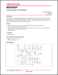 Click here to download M52036SP Datasheet