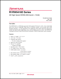 Click here to download R1RW0416DGE-2PR Datasheet
