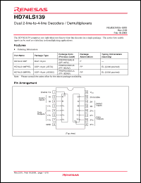 Click here to download HD74LS139RPEL Datasheet
