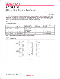 Click here to download HD74LS138P Datasheet